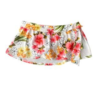 Vintage Athena Swim Skirt Tropical Side Tie Size 10